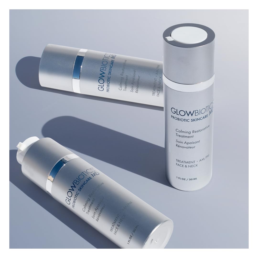 Glowbiotics Calming Restorative Treatment: Hydrating Face Serum for Redness Relief & Sensitive Skin | Soothes Irritated Skin with Probiotics & Hyaluronic Acid