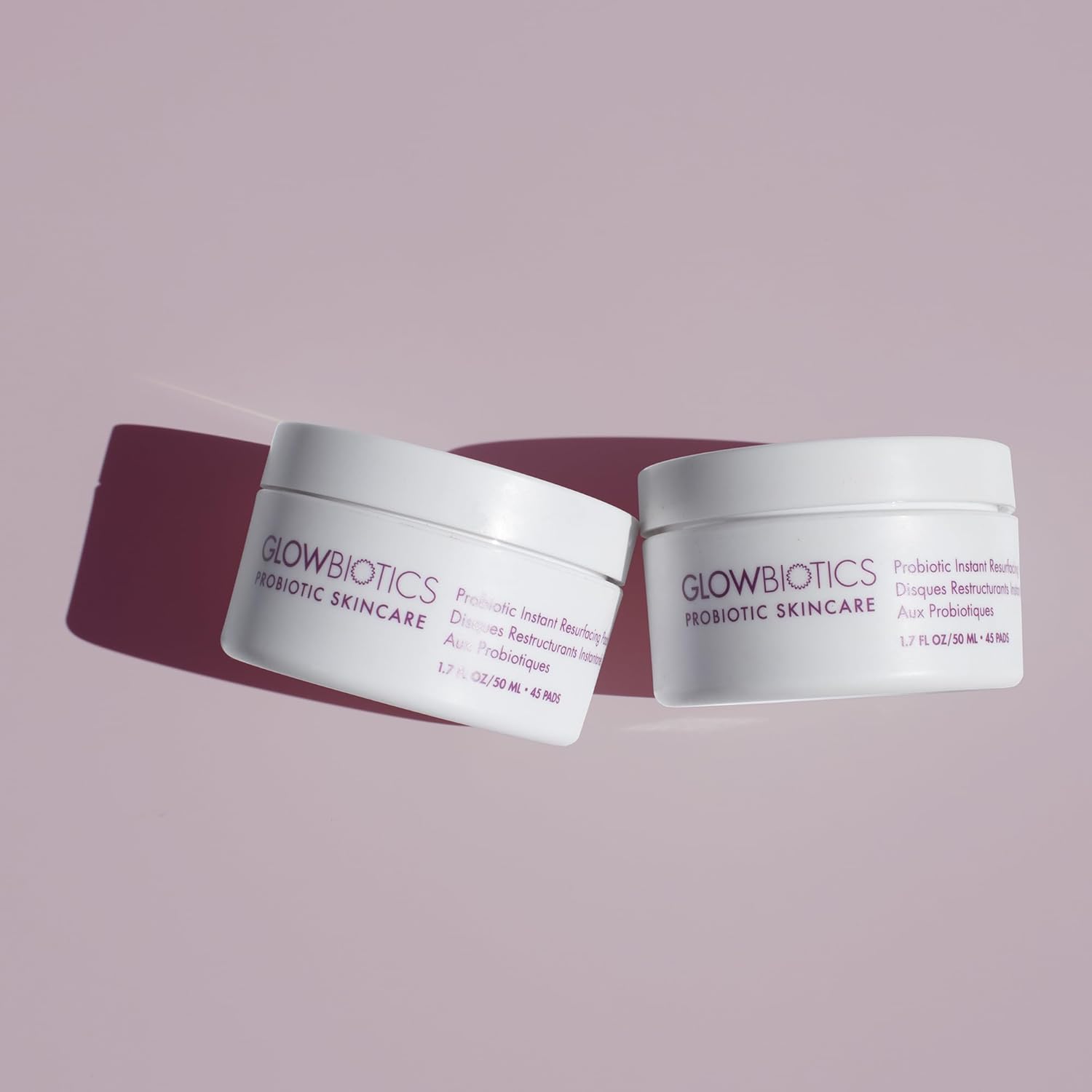 Glowbiotics Probiotic Instant Facial Resurfacing Pads: Exfoliates, Hydrates, Reduces Fine Lines & Pores | With Vitamin C & 5% Lactic Acid